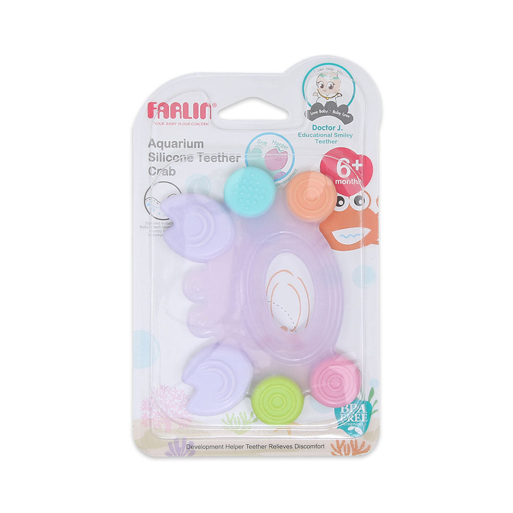 SILICONE GUM SOOTHER - LAVENDAR CRAB
