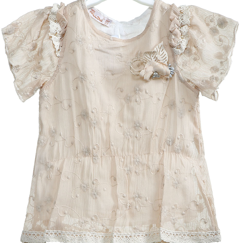GIRL SUIT BEIGE FLORAL