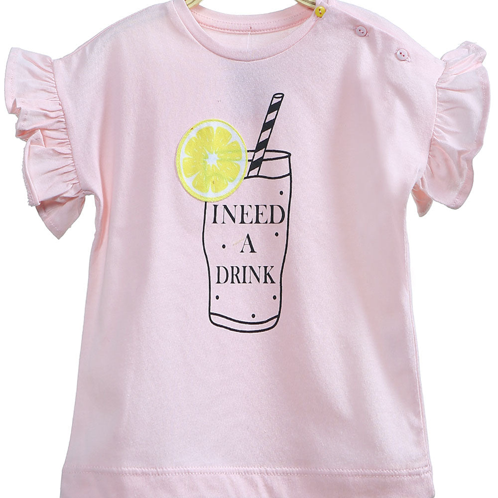 GIRL T-SHIRT PASTEL PINK LEMONADE