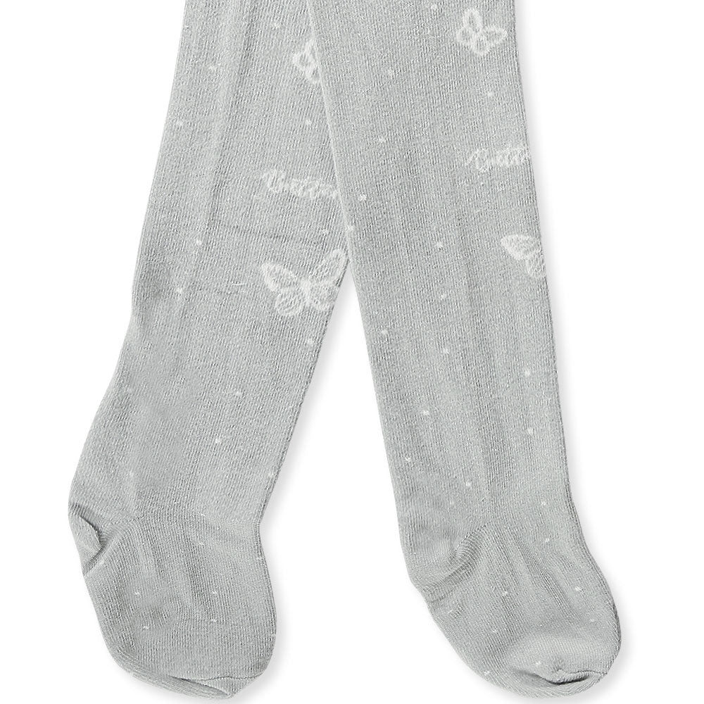 GIRL TIGHTS / LEGGINGS GREY BUTTERFLY POLKA DOT