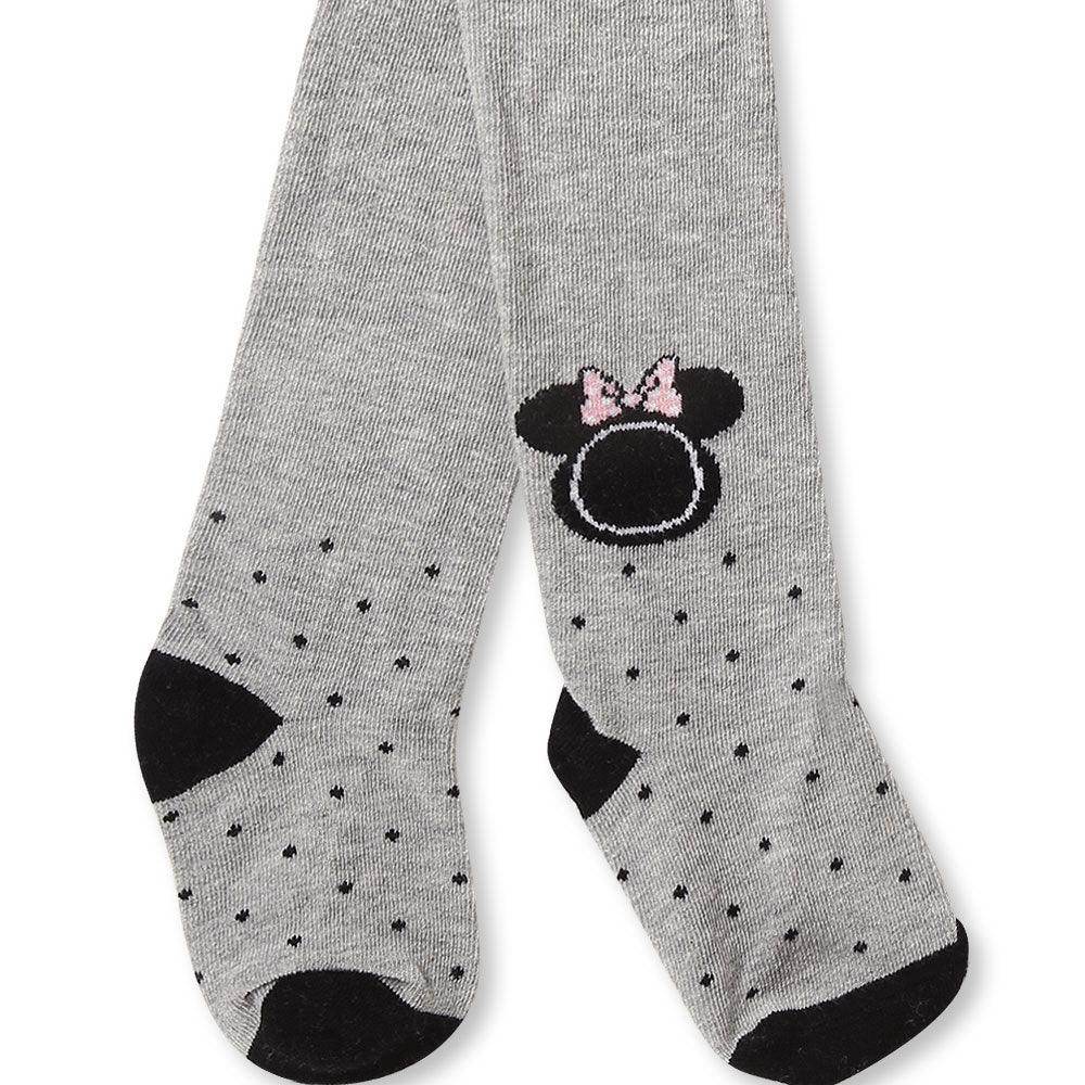 GIRL TIGHTS / LEGGINGS GREY MINNIE POLKA DOT