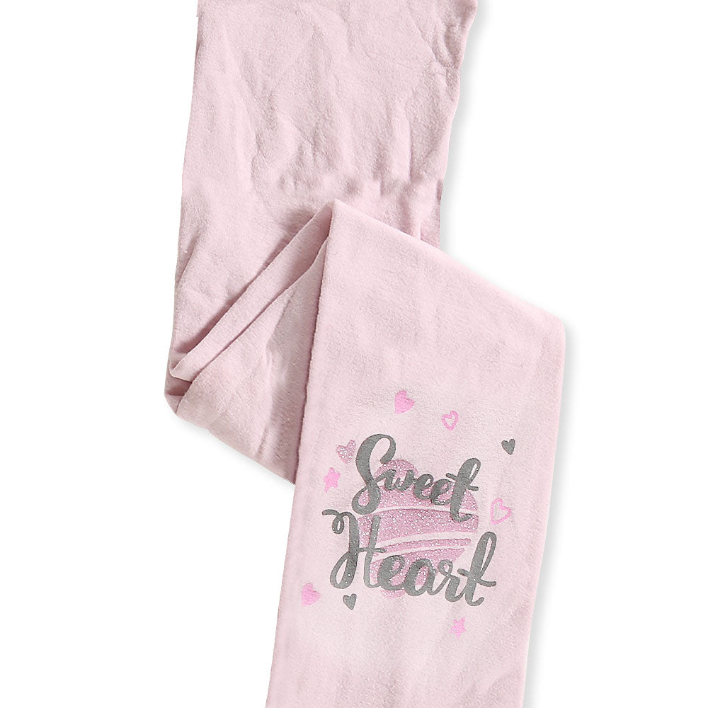 GIRL TIGHTS / LEGGINGS BLUSH PINK GLITTERY SWEET HEART