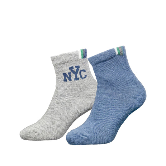 NYC GREY ANKLE BOY SOCKS PK-2