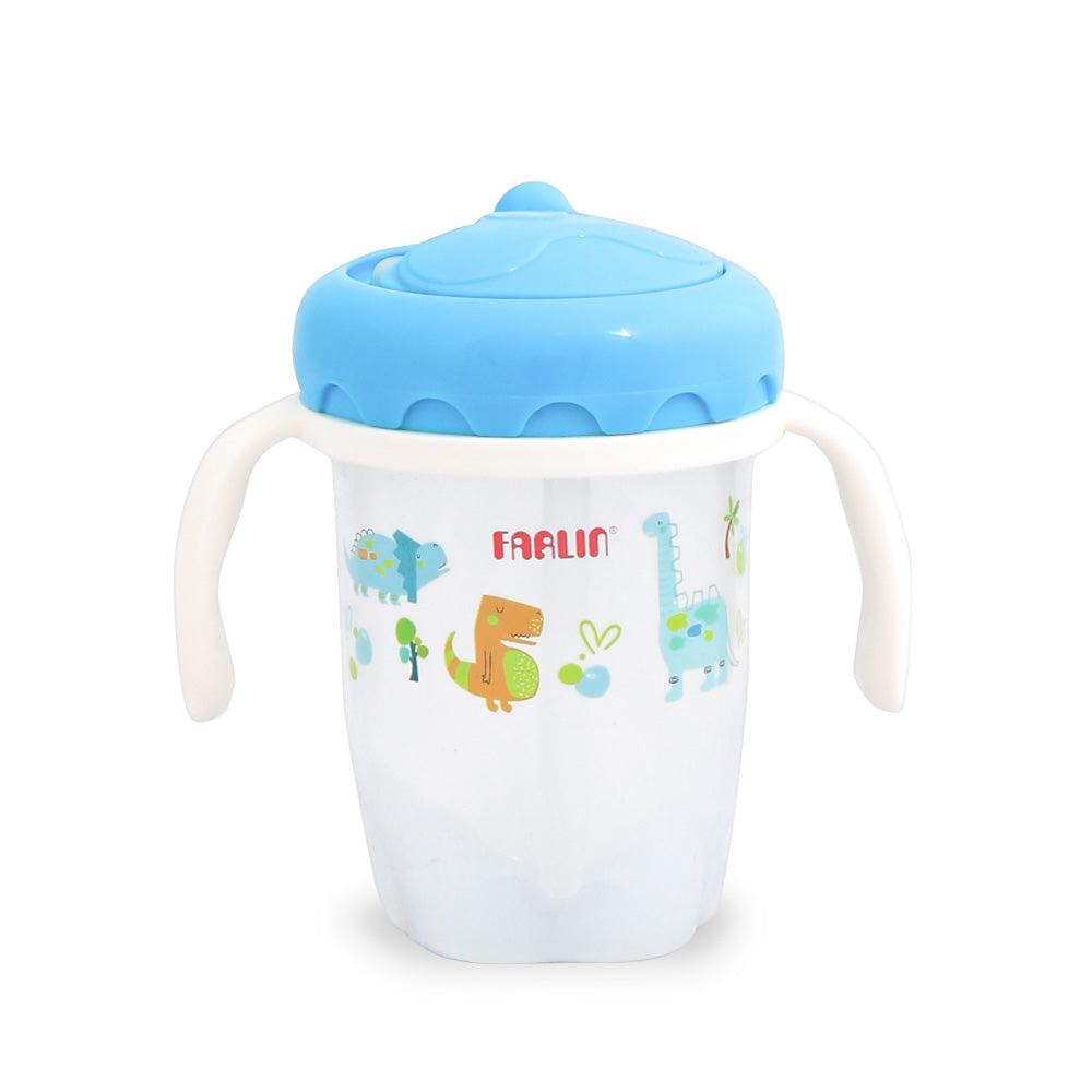 DRINKING CUP STEP 3-STRAW 240ML-BLUE