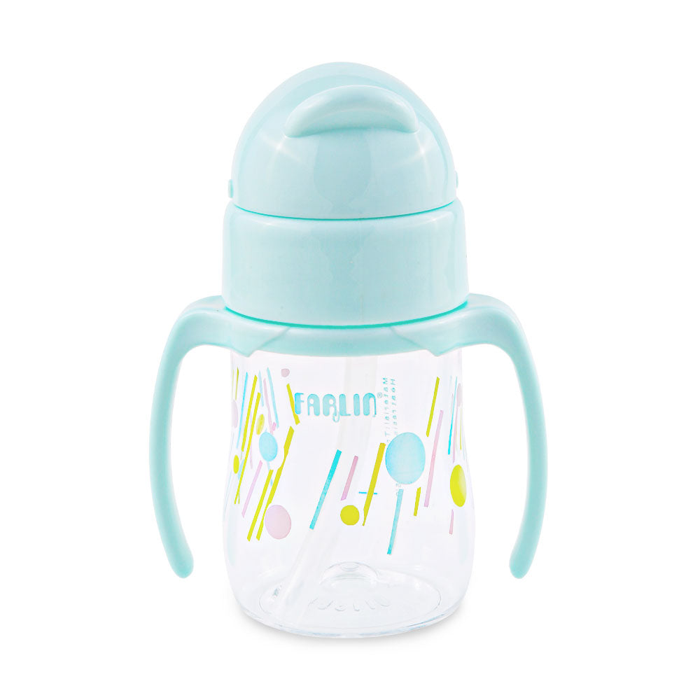 STRAW DRINKING CUP W/HANDLE 150ML-GREEN