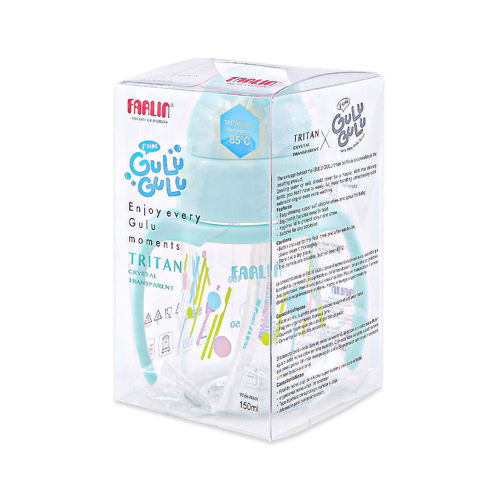 STRAW DRINKING CUP W/HANDLE 150ML-GREEN