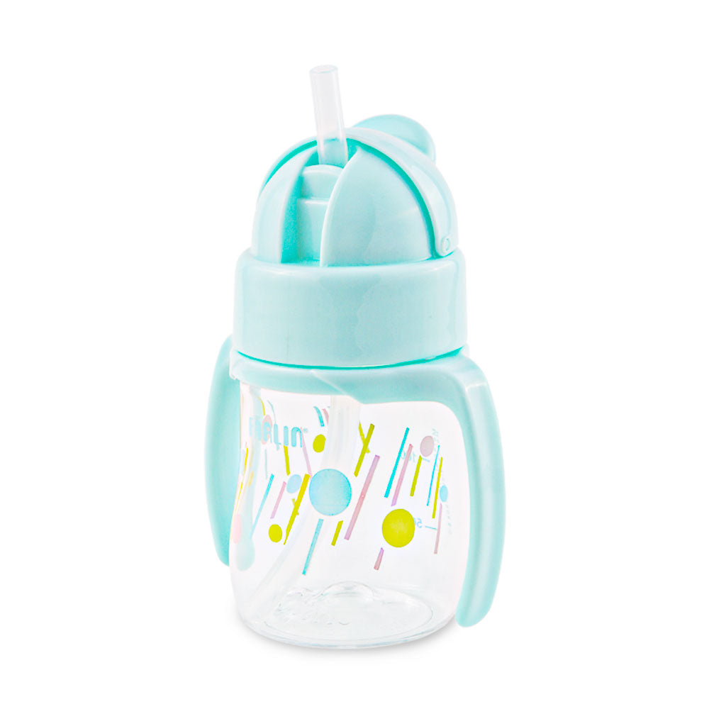 STRAW DRINKING CUP W/HANDLE 150ML-GREEN