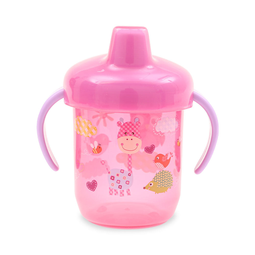 TRAINING CUP W/SPOUT PINK GIRAFFE