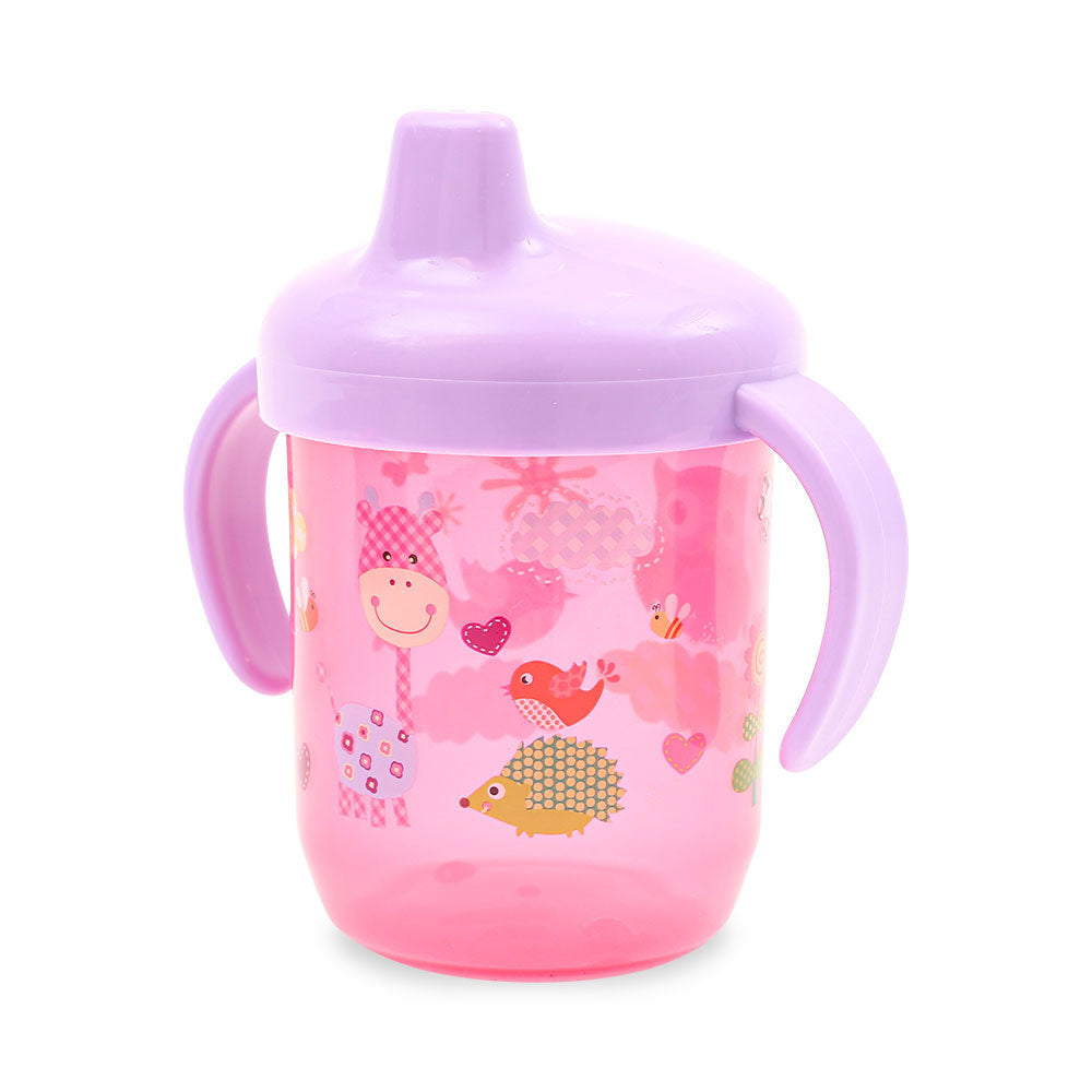 TRAINING CUP W/SPOUT PINK GIRAFFE