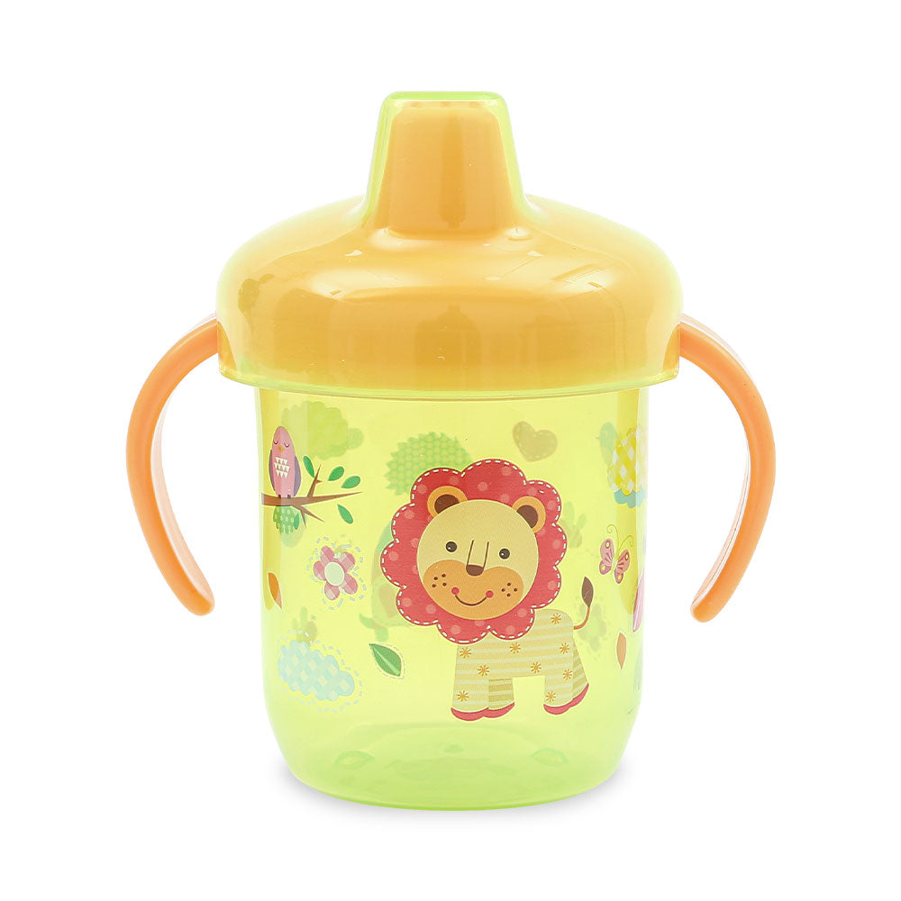 TRAINING CUP W/SPOUT GREEN LION