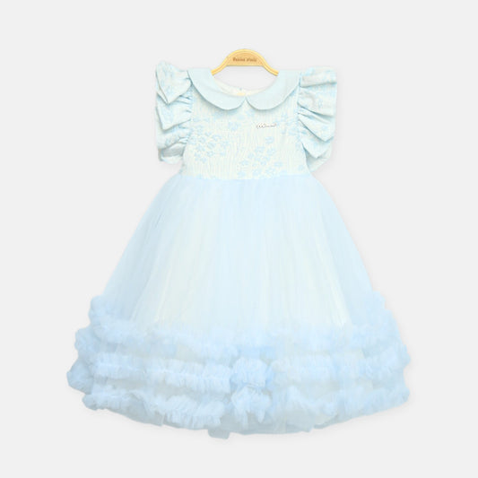 Sky Blue Frills Frock