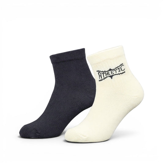 ATHLETIC & NAVY ANKLE BOY SOCKS PK-2