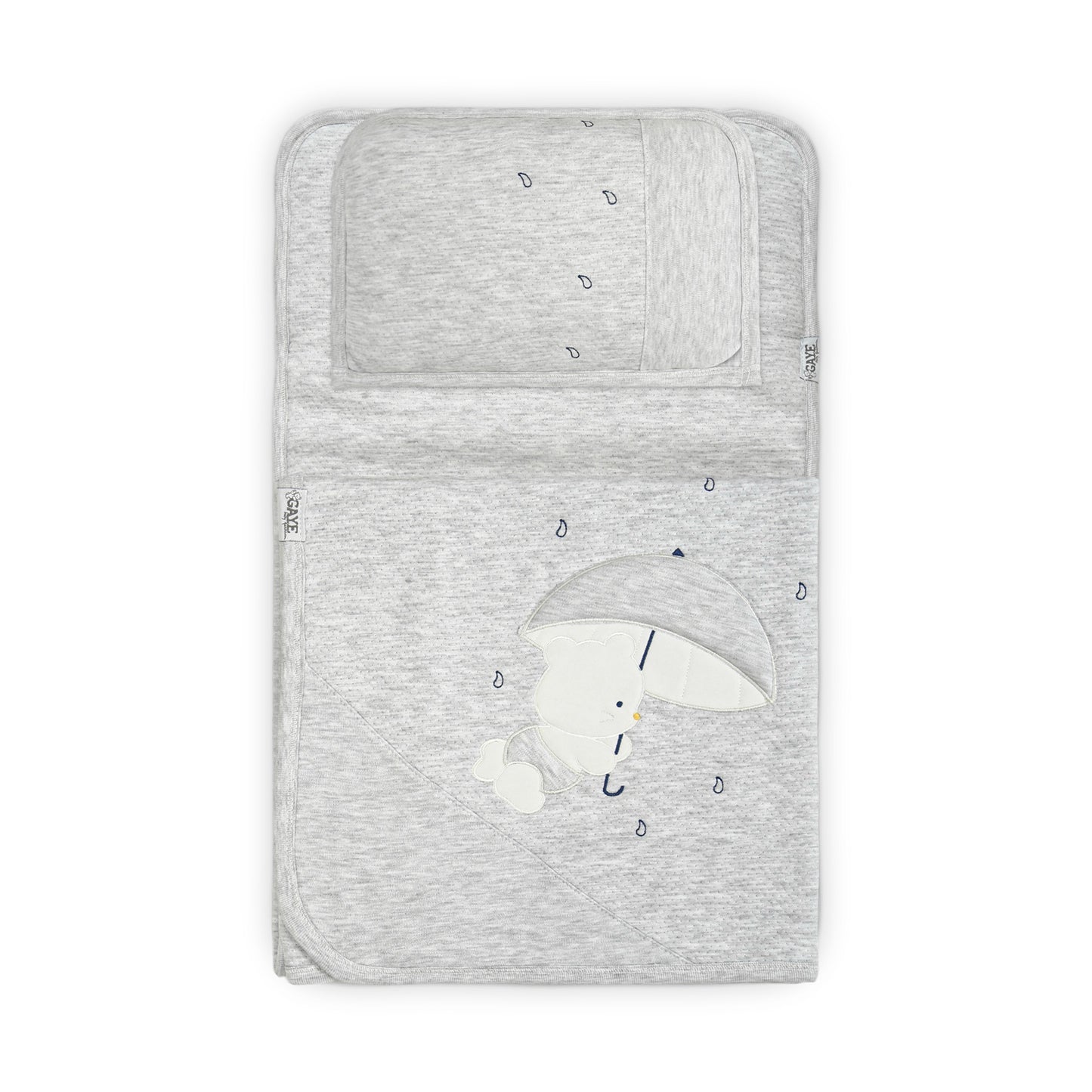 PREMIUM LIGHT GREY TEDDY BEAR SLEEPING SET