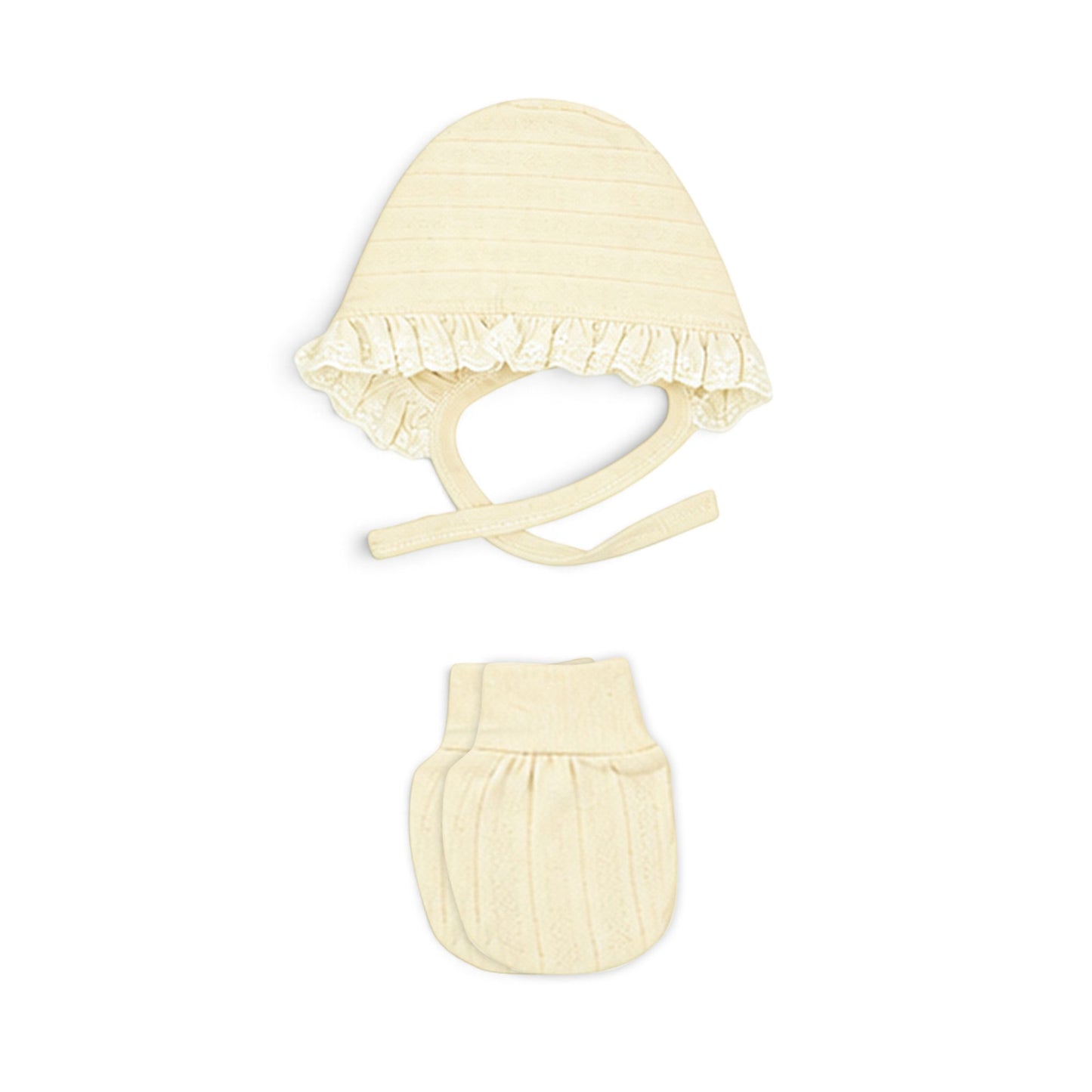 BEIGE LACE-TRIMMED BUTTERFLY BABY GIRL GIFT SET