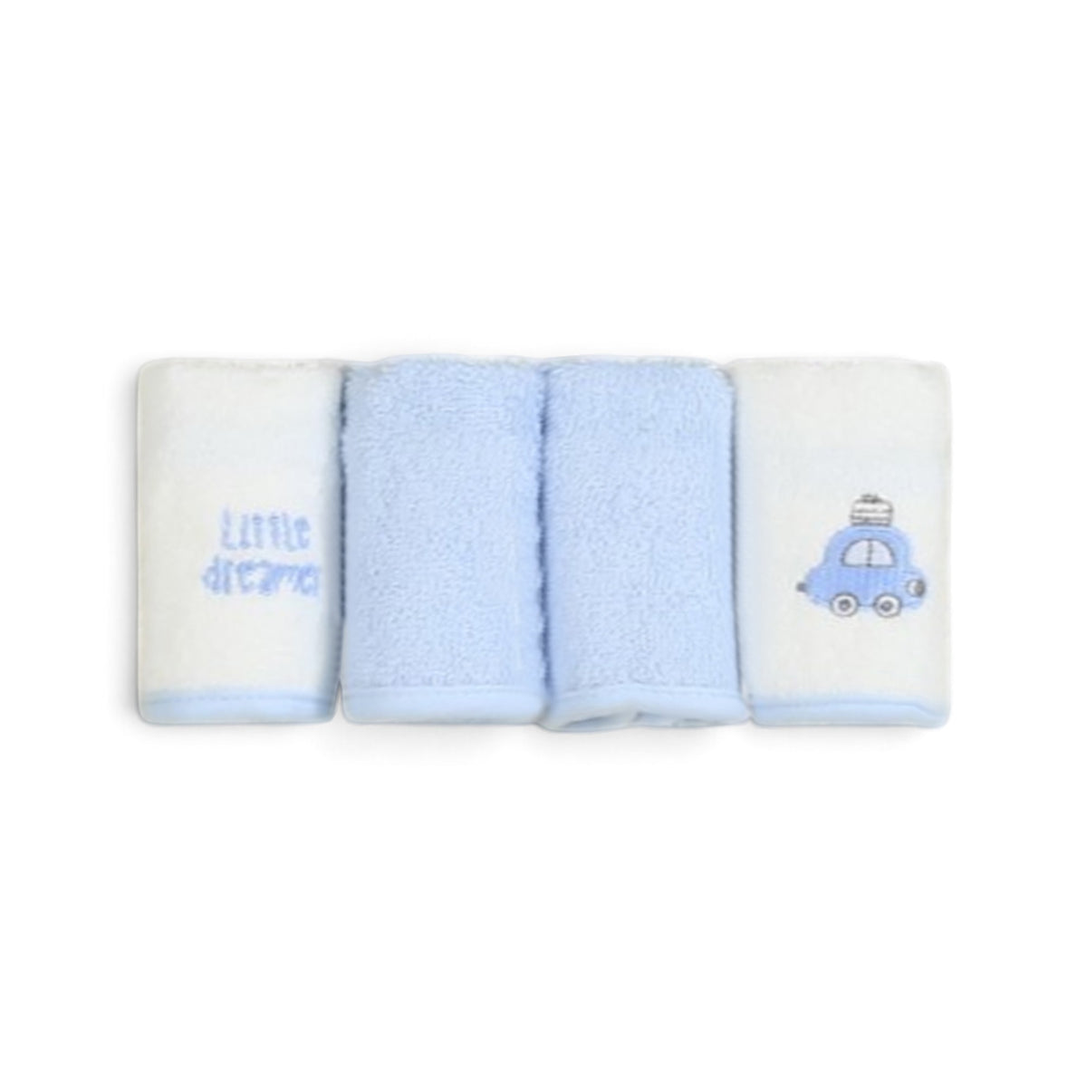BLUE CAR THEME BATH TOWEL WITH 4 FACE TOWELS