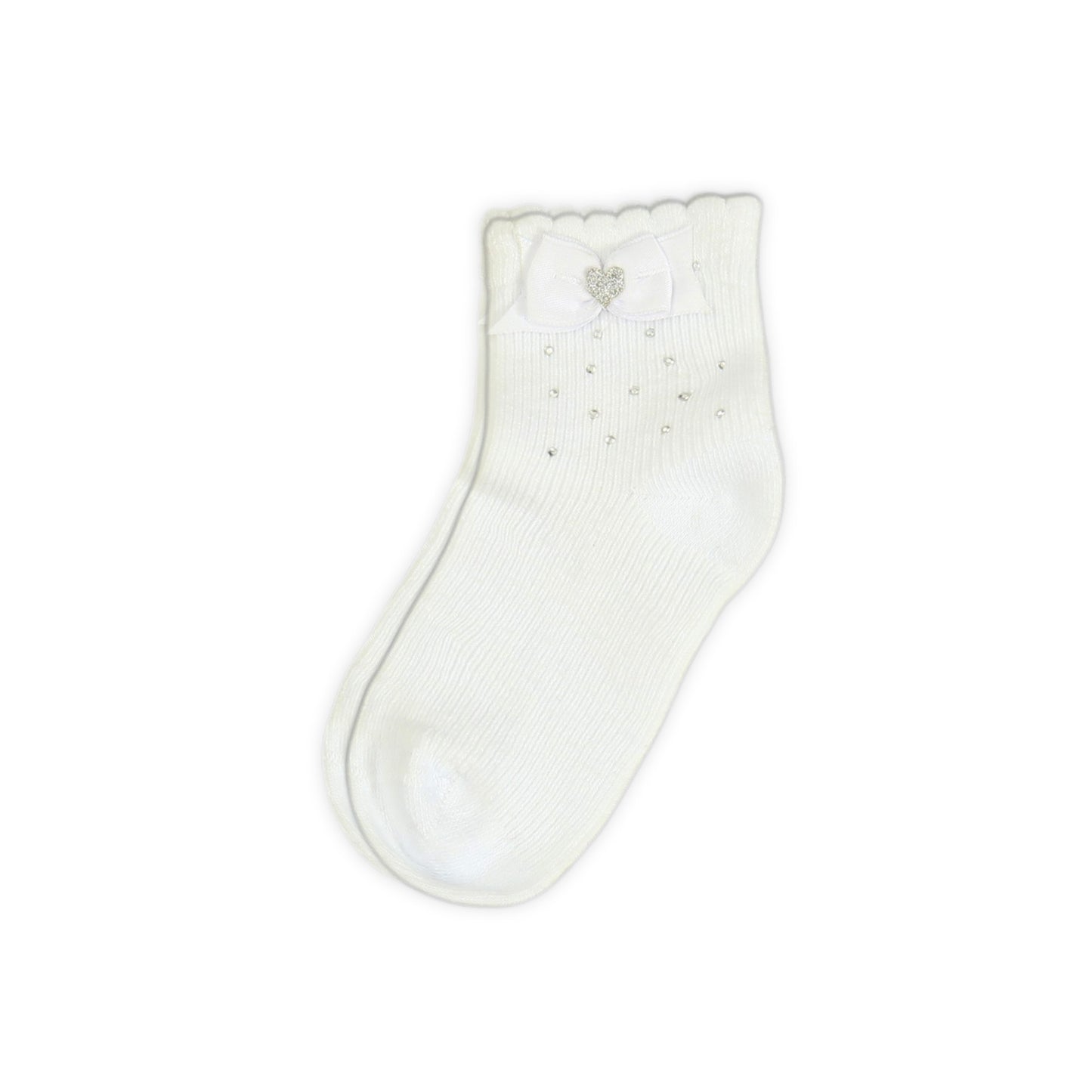 WHITE BOW EMBLEM GIRL SOCKS