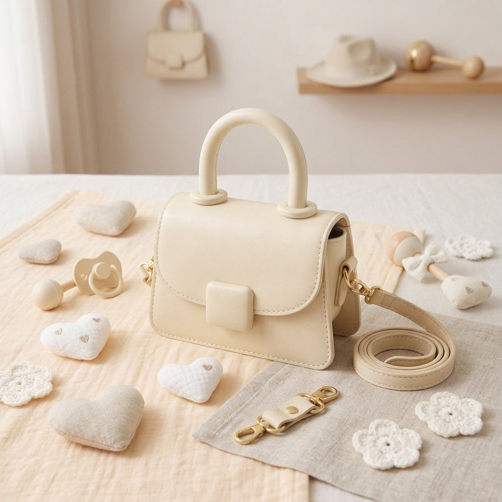 Minimalist White Top-Handle Mini Bag