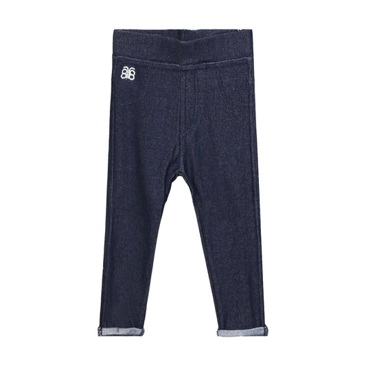 GIRLS' TEXTURED BLUE JEGGINGS