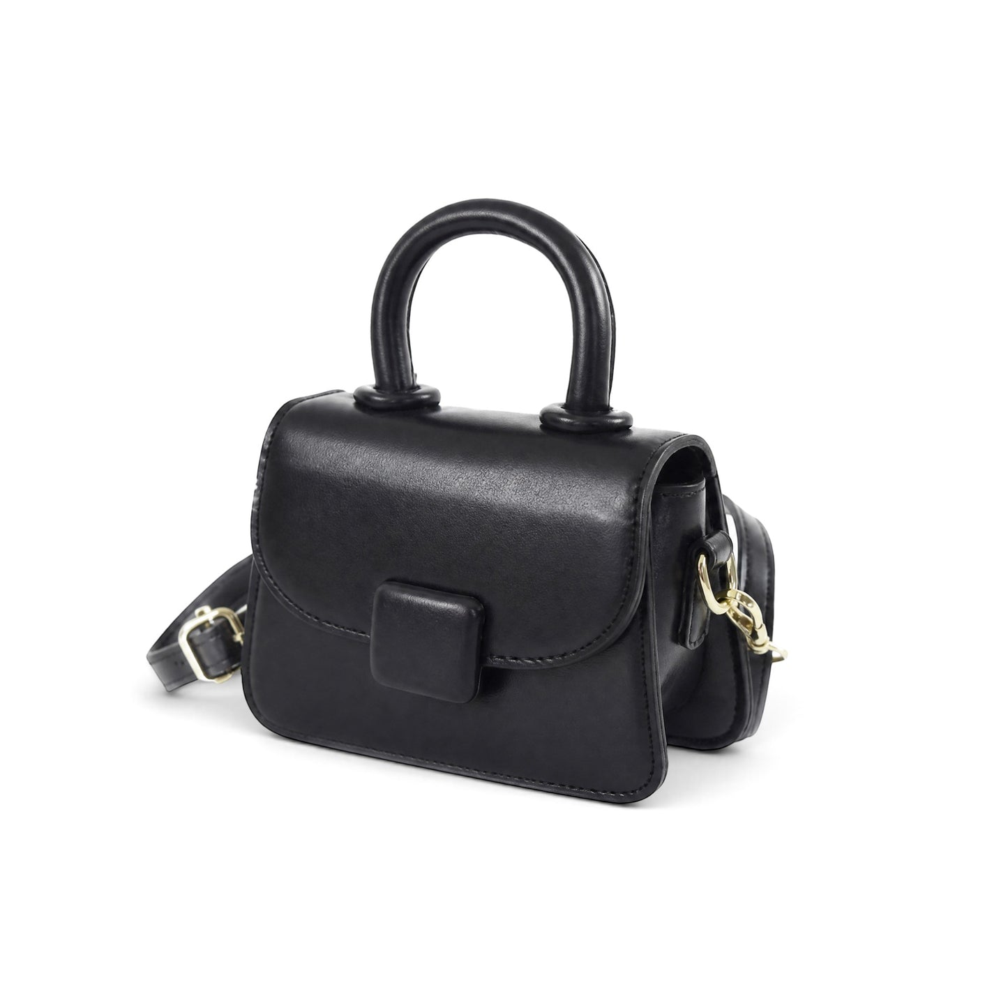 Minimalist Black Top-Handle Mini Bag