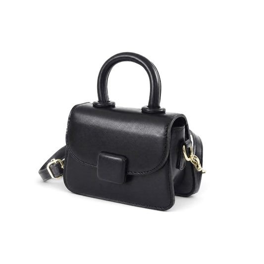 Minimalist Black Top-Handle Mini Bag