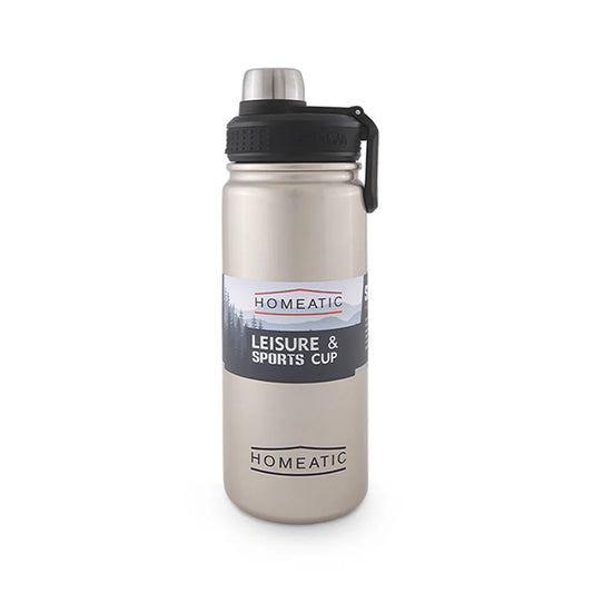 HOMEATIC STEEL WATER BOTTLE 650 ML SILVER