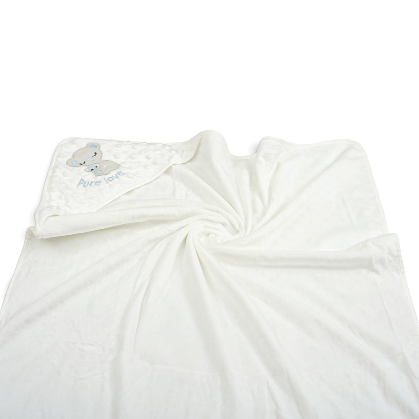 PURE LOVE WHITE BABY BLANKET