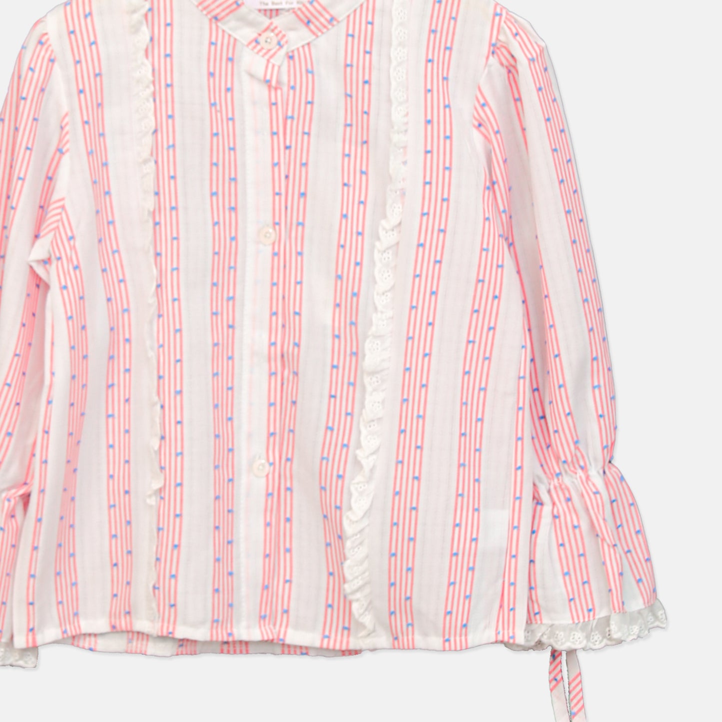 Lace-Accented Stripe Top