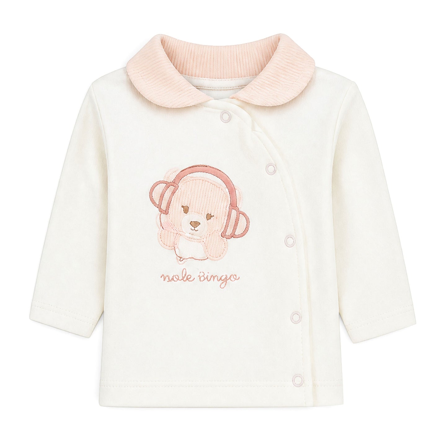 CREAM AND LIGHT PINK "ROCK SINGER" BEAR BABY GIRL GIFT SET