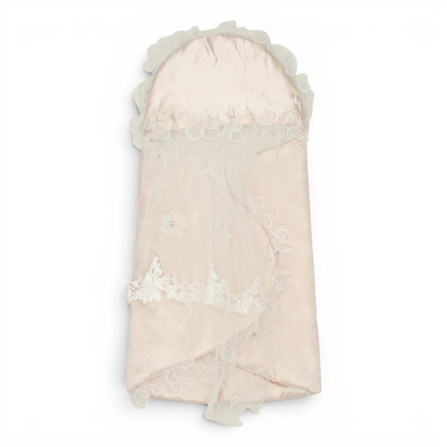 BLUSH PINK VINTAGE LACE HOODED CARRY NEST