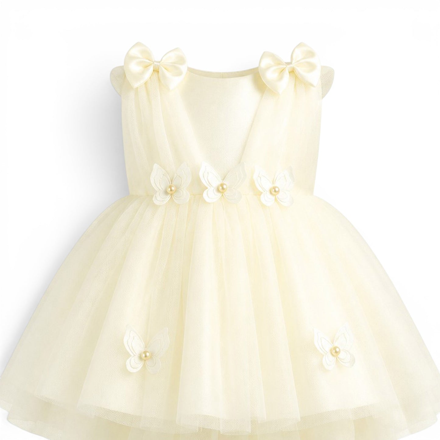 WHITE BUTTERFLY BABY GIRL FANCY FROCK GIFT SET