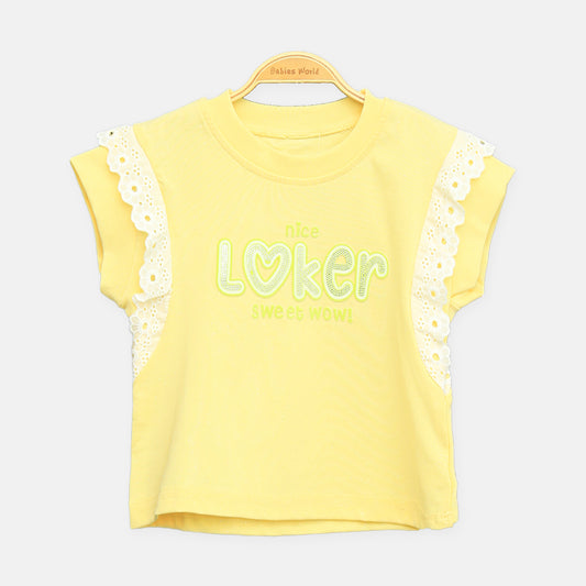 Yellow Lace Accent Tee