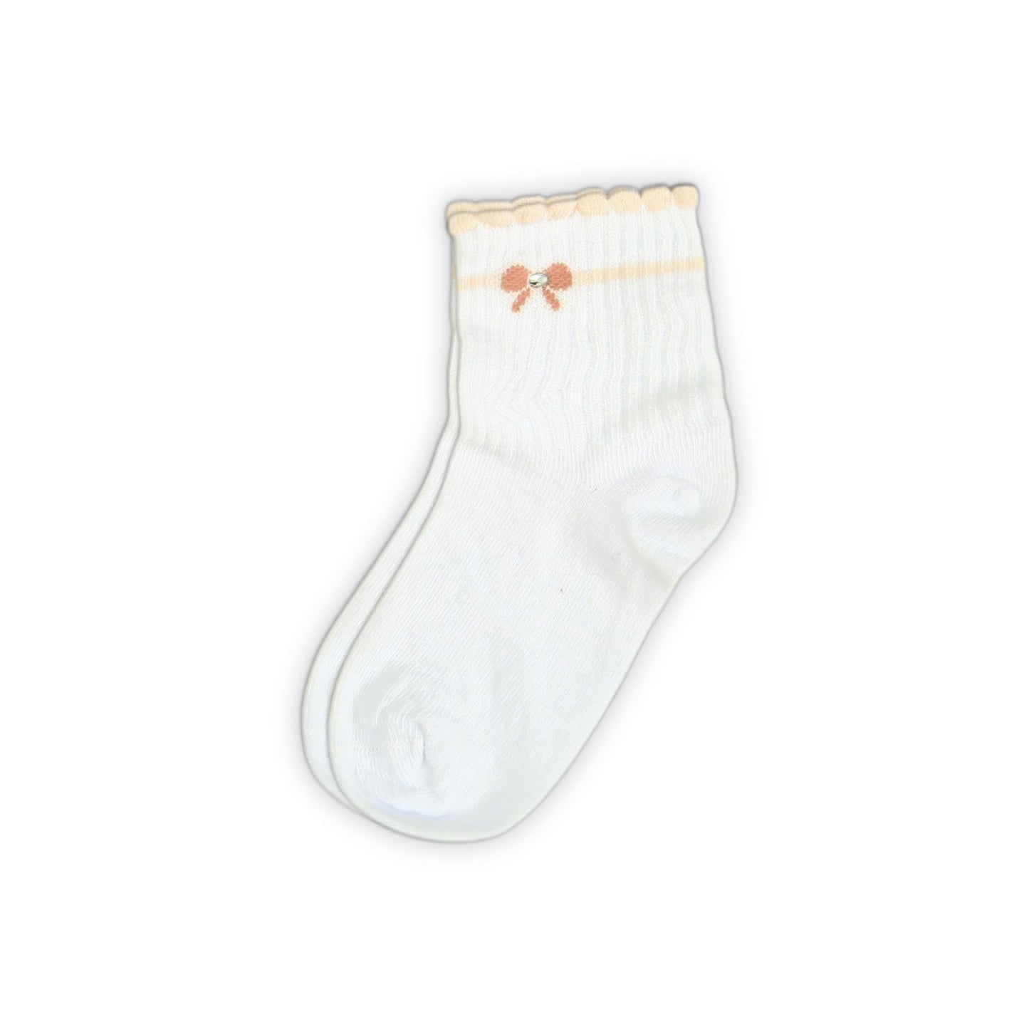 WHITE BOW MOTIF ANKLE GIRL SOCKS