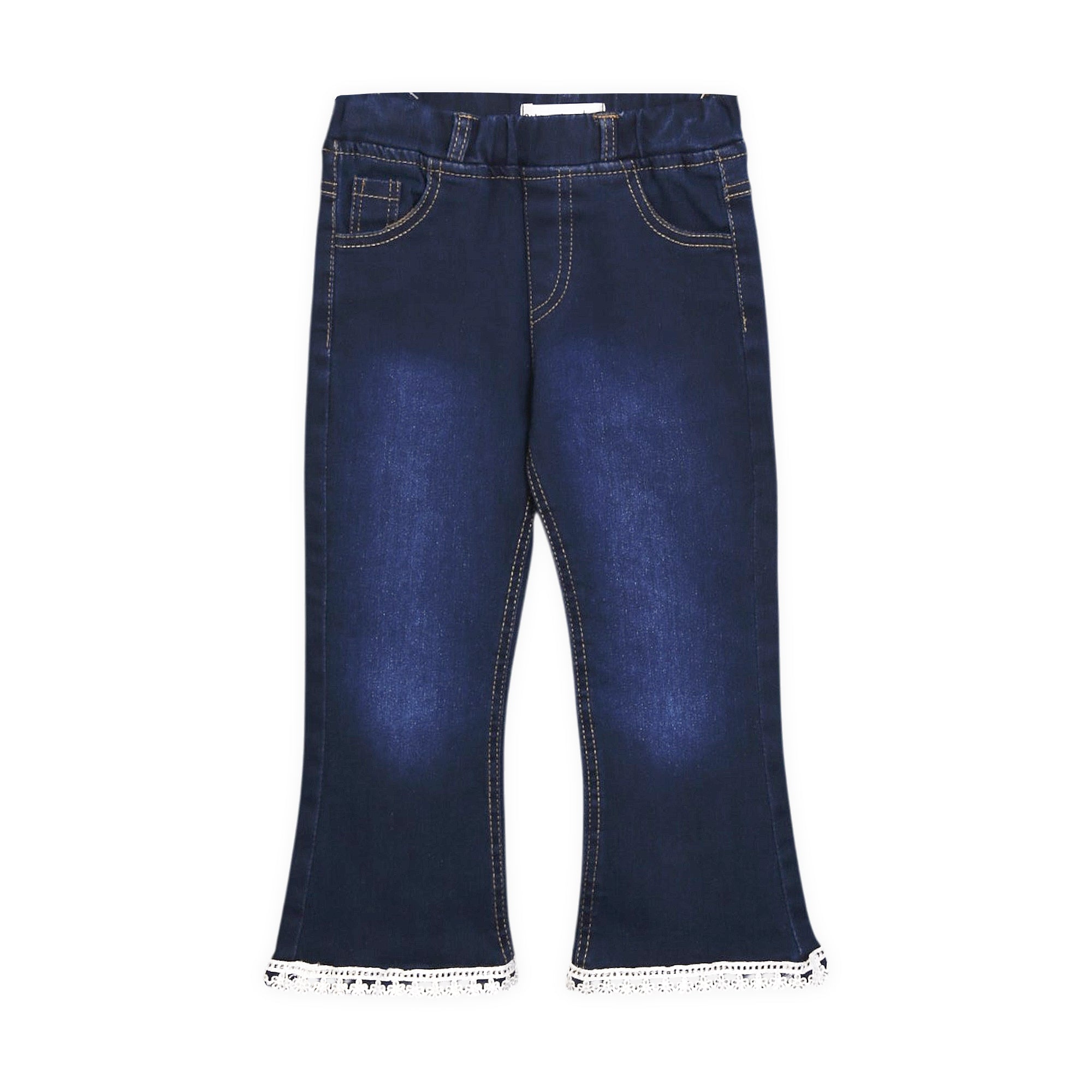 BLUE LACE TRIM JEANS