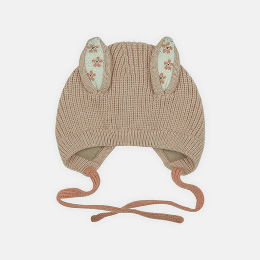 WINTER CAP SIZE: 48 CM BLUSH FLORAL BUNNY BEANIE