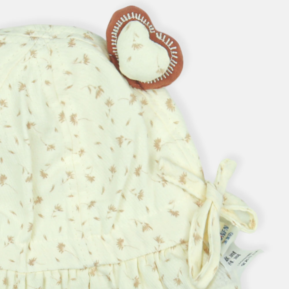 WINTER CAP SIZE: 44-46 CM IVORY BEAR RUFFLE