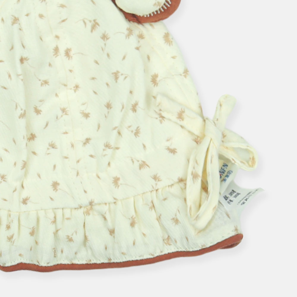 WINTER CAP SIZE: 44-46 CM IVORY BEAR RUFFLE