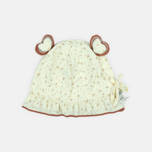 WINTER CAP SIZE: 44-46 CM IVORY BEAR RUFFLE