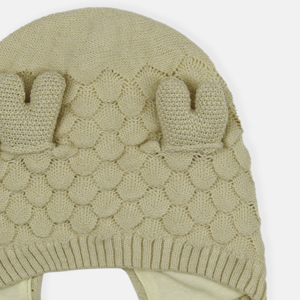 WINTER CAP SIZE: 42-44 CM IVORY TEXTURED KNIT BEANIE