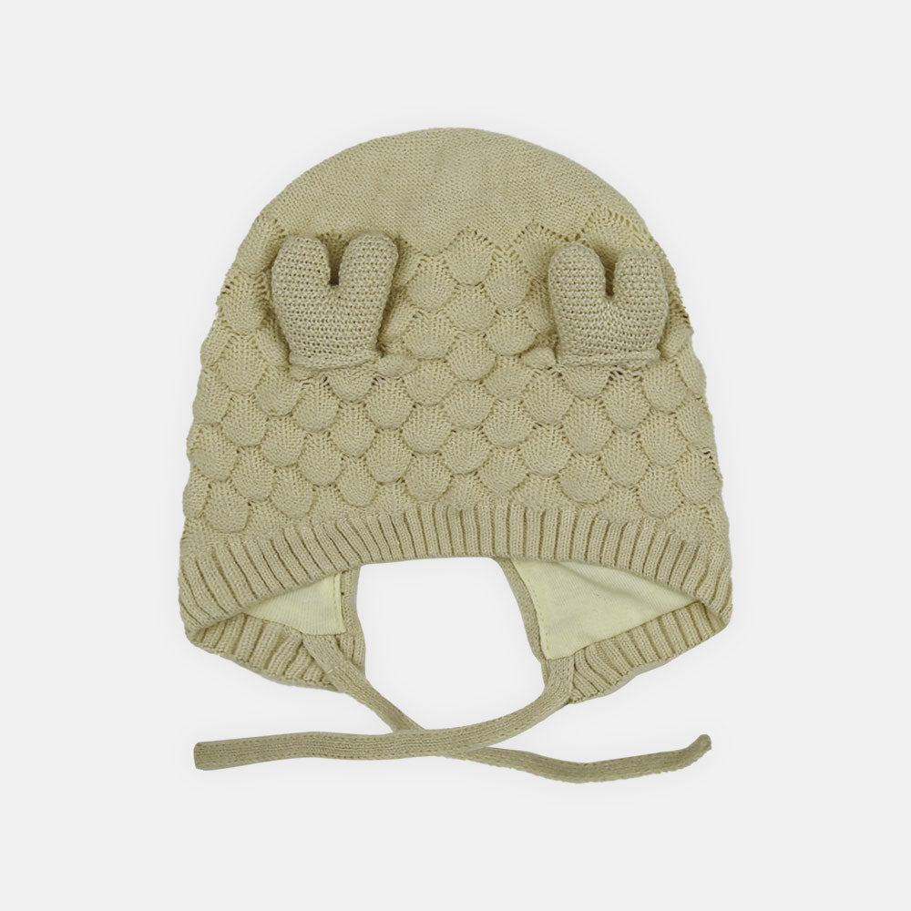 WINTER CAP SIZE: 42-44 CM IVORY TEXTURED KNIT BEANIE