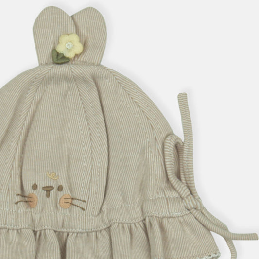 WINTER CAP SIZE: 42-44 CM IVORY BUNNY RUFFLE
