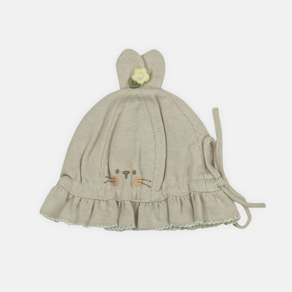 WINTER CAP SIZE: 42-44 CM IVORY BUNNY RUFFLE