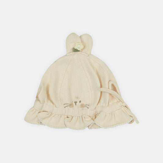 WINTER CAP SIZE: 42-44 CM CREAMY BUNNY RUFFLE