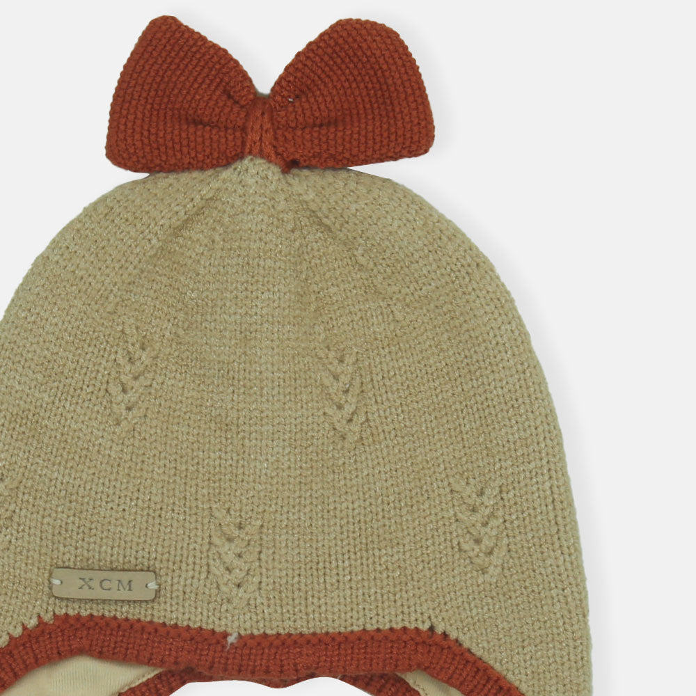 WINTER CAP SIZE: 44-46 CM IVORY BOW KNIT BEANIE