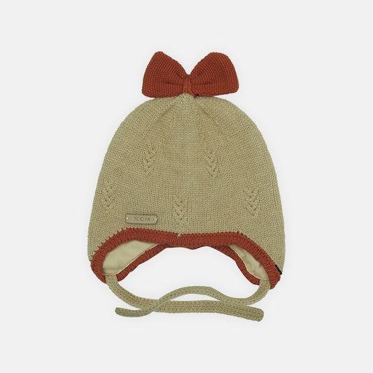 WINTER CAP SIZE: 44-46 CM IVORY BOW KNIT BEANIE