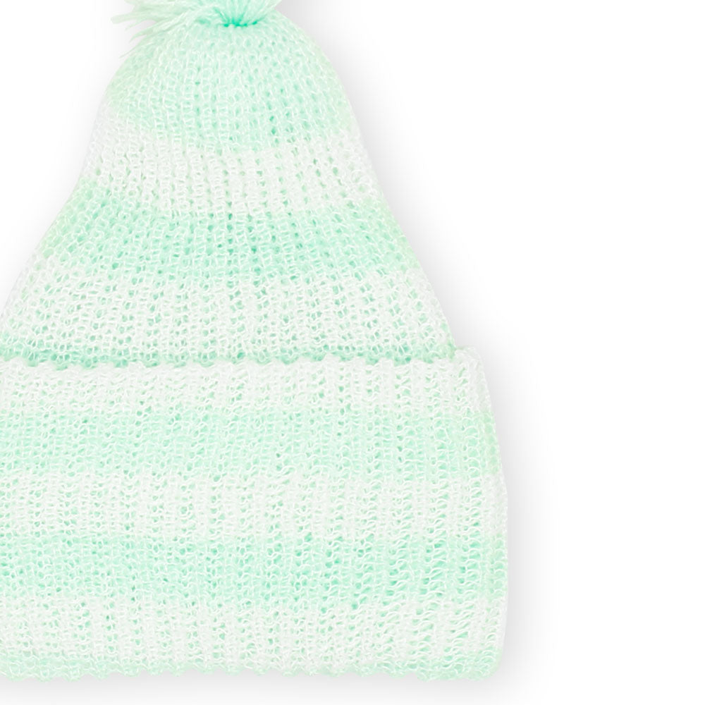 BABY WOOLEN CAP GREEN STRIPED