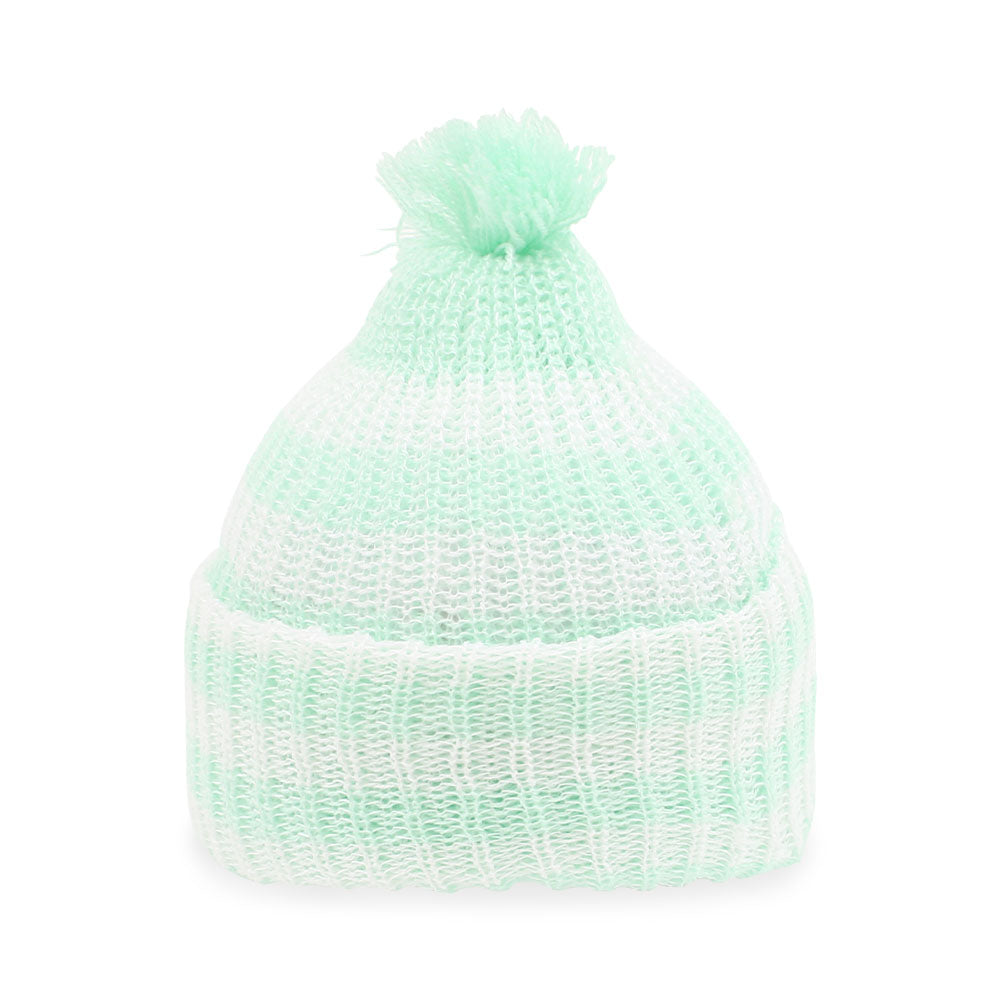 BABY WOOLEN CAP GREEN STRIPED