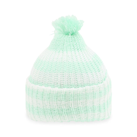 BABY WOOLEN CAP GREEN STRIPED