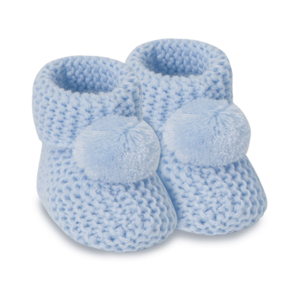 BABY WOOLEN CAP BLUE KNITTED POM POM
