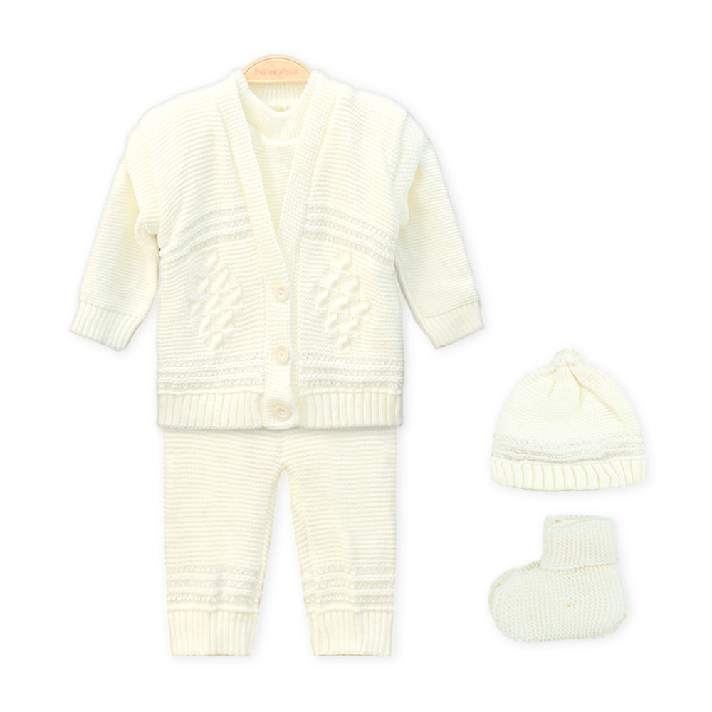 BABY WOOLEN SUIT PK-4 MOONBEAM SILVER
