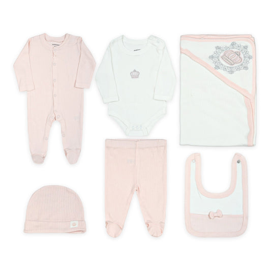 JUNGLE FRIENDS 5-PIECE LAYETTE SET (MINT) GIRL